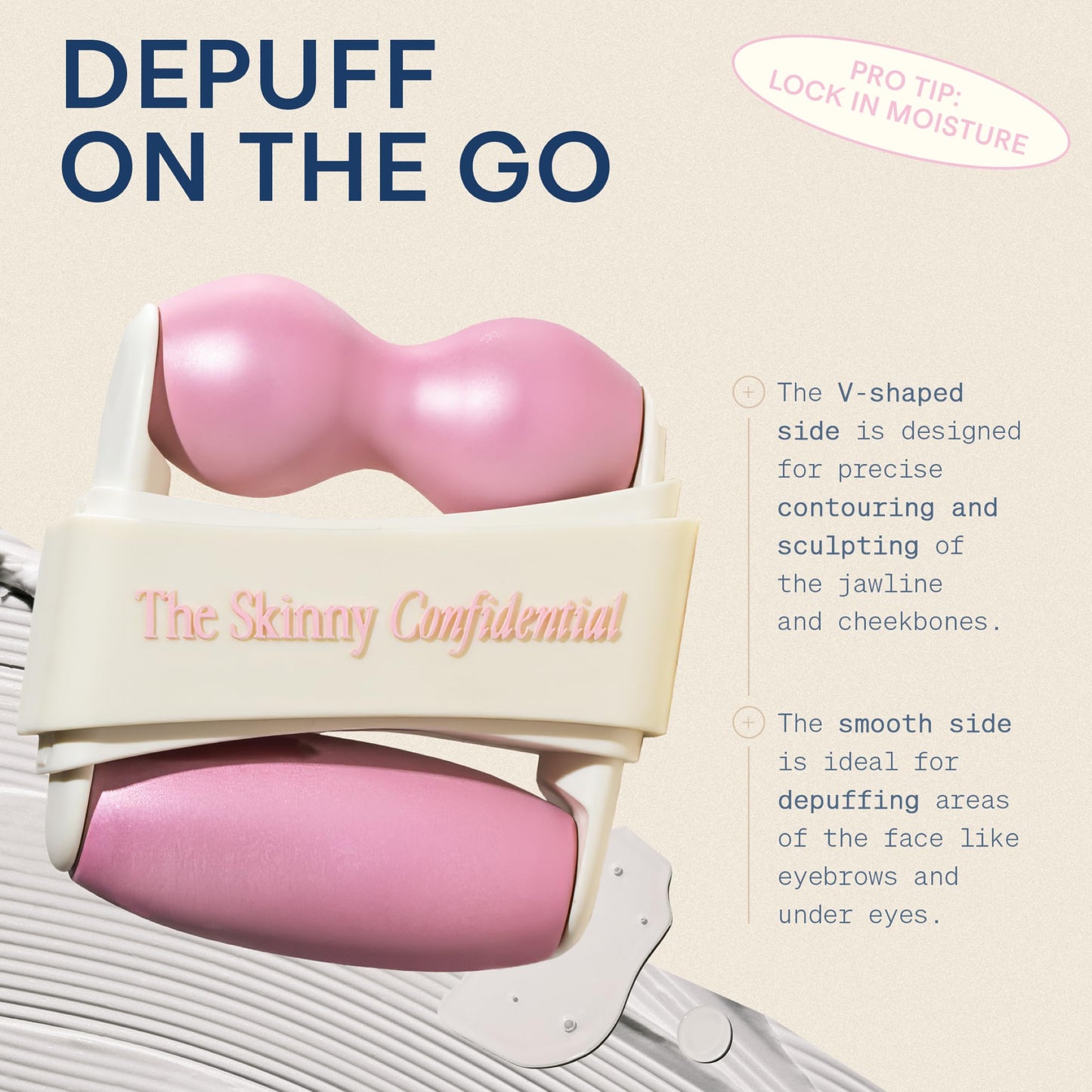 The Skinny Confidential HOT Mess Ice Roller for Face - Facial Roller Skincare Tools Contour, Tighten & De-Puff Skin - Self Care Beauty Gift for Women & Men for Clear, Radiant & Smoother-Looking Skin