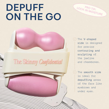 The Skinny Confidential HOT Mess Ice Roller for Face - Facial Roller Skincare Tools Contour, Tighten & De-Puff Skin - Self Care Beauty Gift for Women & Men for Clear, Radiant & Smoother-Looking Skin