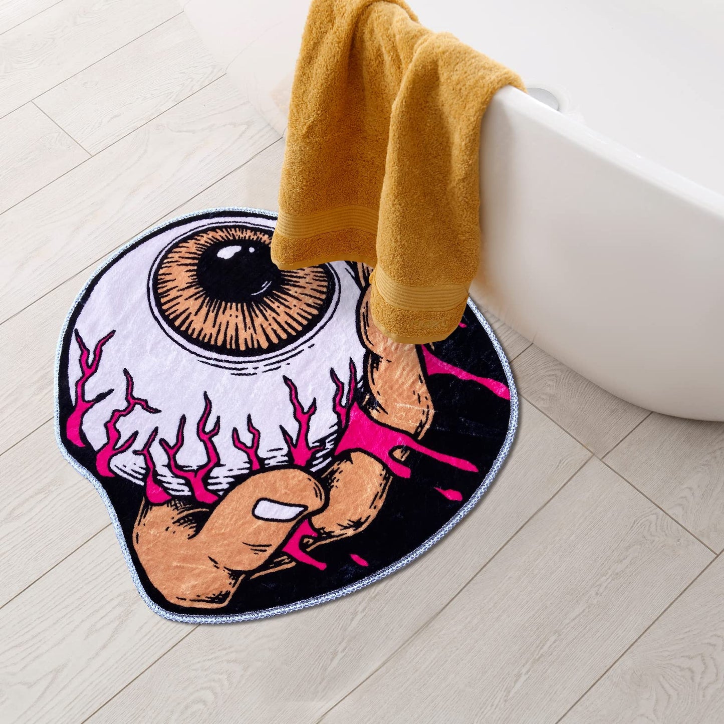 LVILPDHH ScaryOne Eye Halloween Soft and Absorbent Microfiber Bath Rugs，Machine Wash Dry，Indoor Doormat Front Door Mat Non Slip，Bed Rug 31x31 Inch