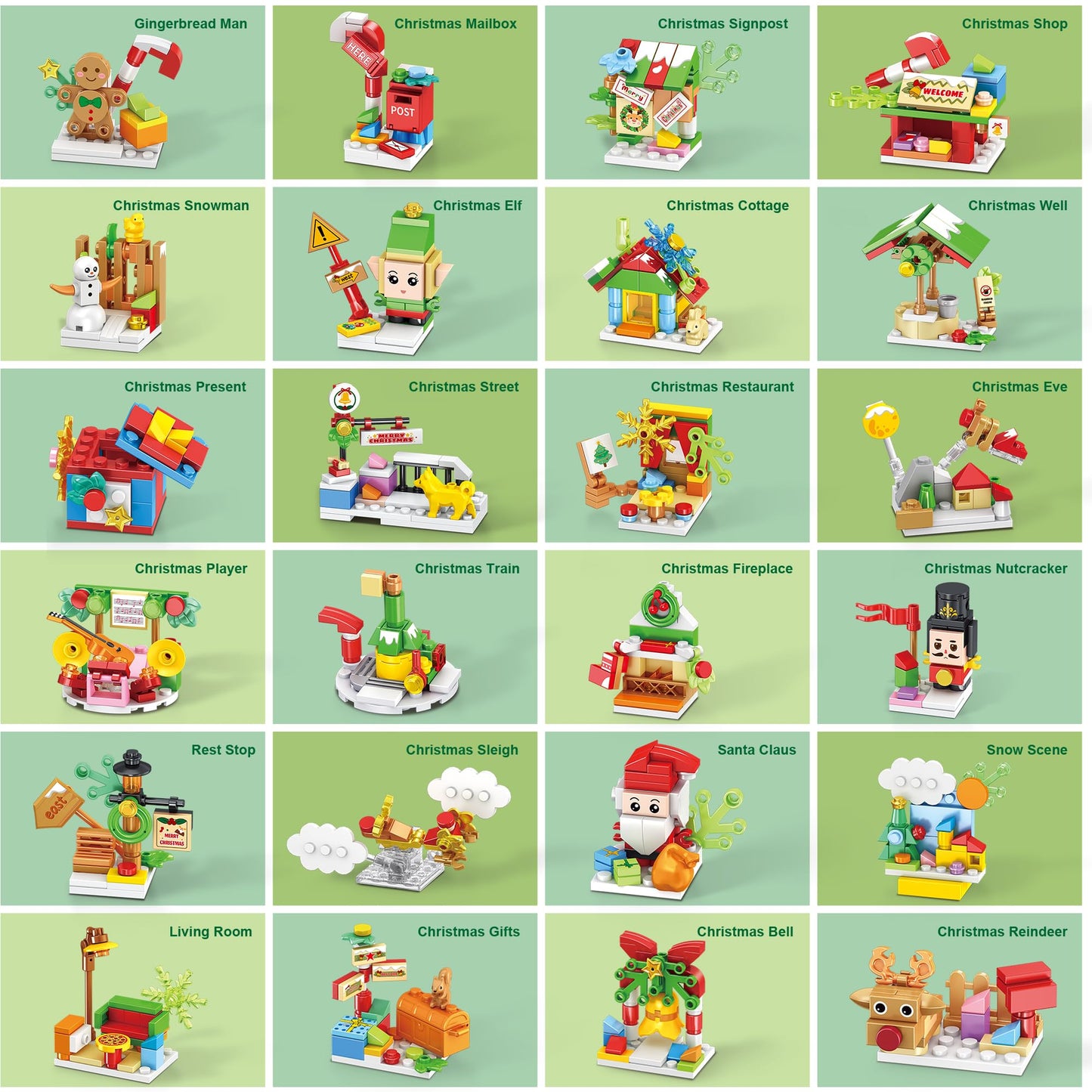 Santa’s Workshop Advent Calendar 2025 Building Set for Kids – 24-in-1 Christmas Holiday Countdown Gift with 24 Days of Surprise Figures, Party Favors Building Block for Boys & Girls Ages 6+