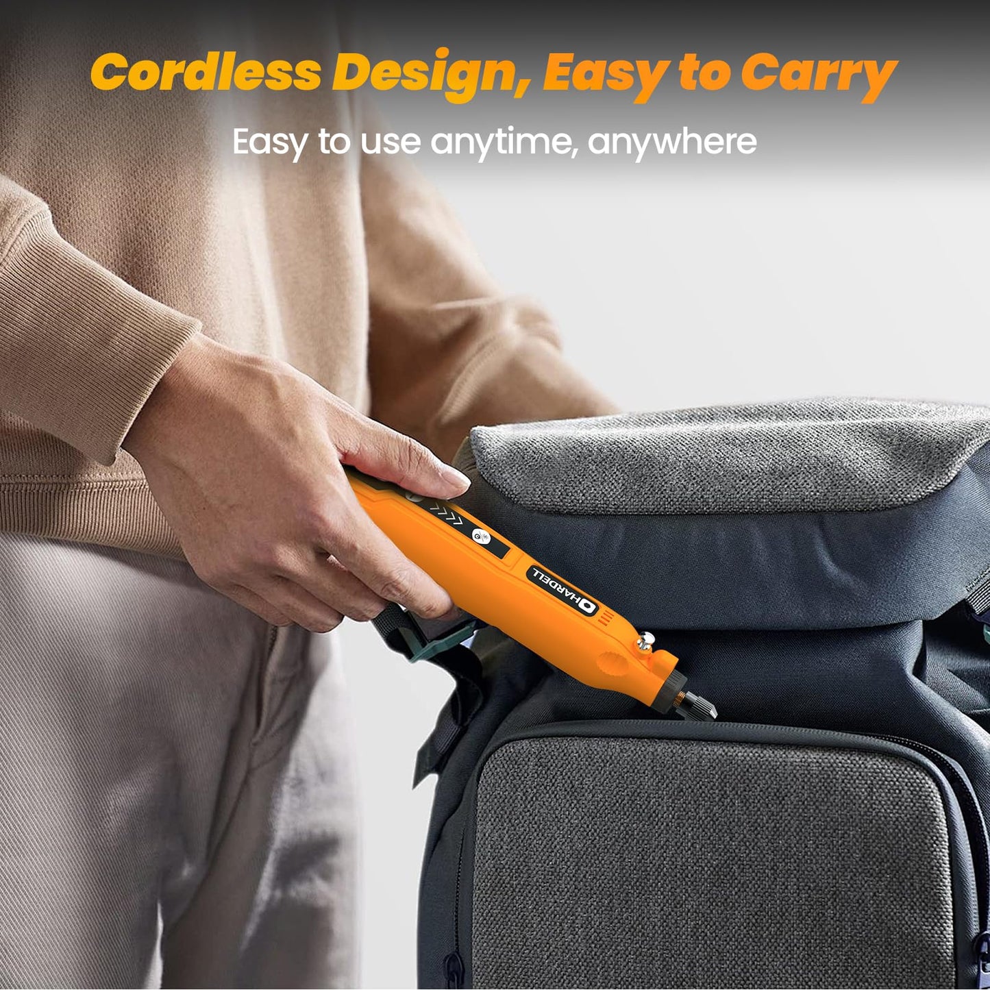 HARDELL Mini Cordless Rotary Tool, USB Charging, 5-Speed Rotary Tool Kit with 69 Accessories, Multi-Purpose 3.7V Power Multi Tool for Sanding, Polishing, Drilling, Etching, Engraving, Cutting, DIY