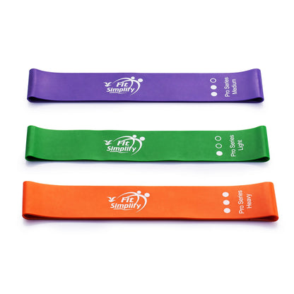 Fit Simplify Pro Series Resistance Loop Exercise Bands, Set of 3