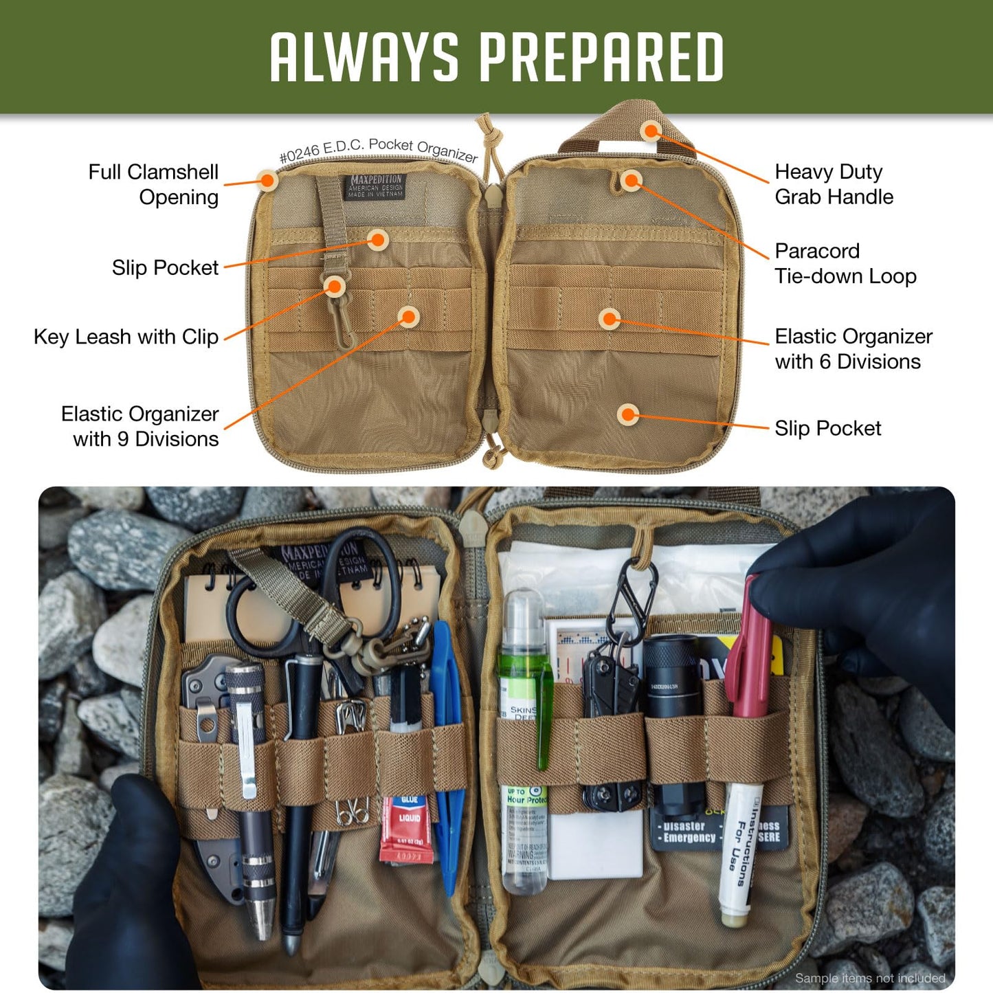 Maxpedition E.D.C. Pocket Organizer (Khaki)