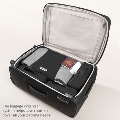 Savisto Packing Cubes 6 Piece Set, Durable & Lightweight Travel Essentials For Suitcases - Includes 1 XL, 2 L, 2 M, 1 S - Available in 8 Stylish Colours - Black
