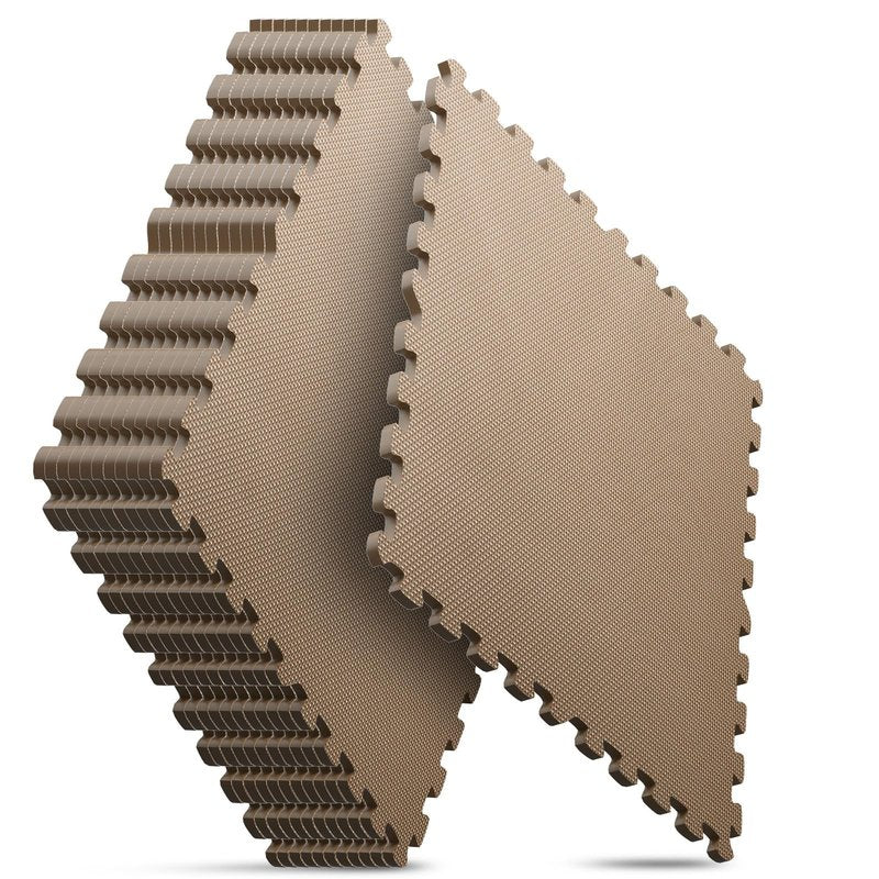 Home Gym Mat, Puzzle Exercise Mat, EVA Interlocking Foam Floor Tiles for Home Workout Equipment and Kids' Play Areas - Blue, 24 in x 24 in x ½ in - (Brown, 12 Pack (48 SQ FT))