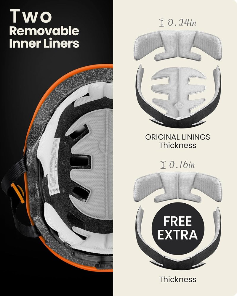 OutdoorMaster Skateboard Cycling Helmet - Multi-Sport Safety Gear for Kids & Adults | Removable Liners & Ventilation