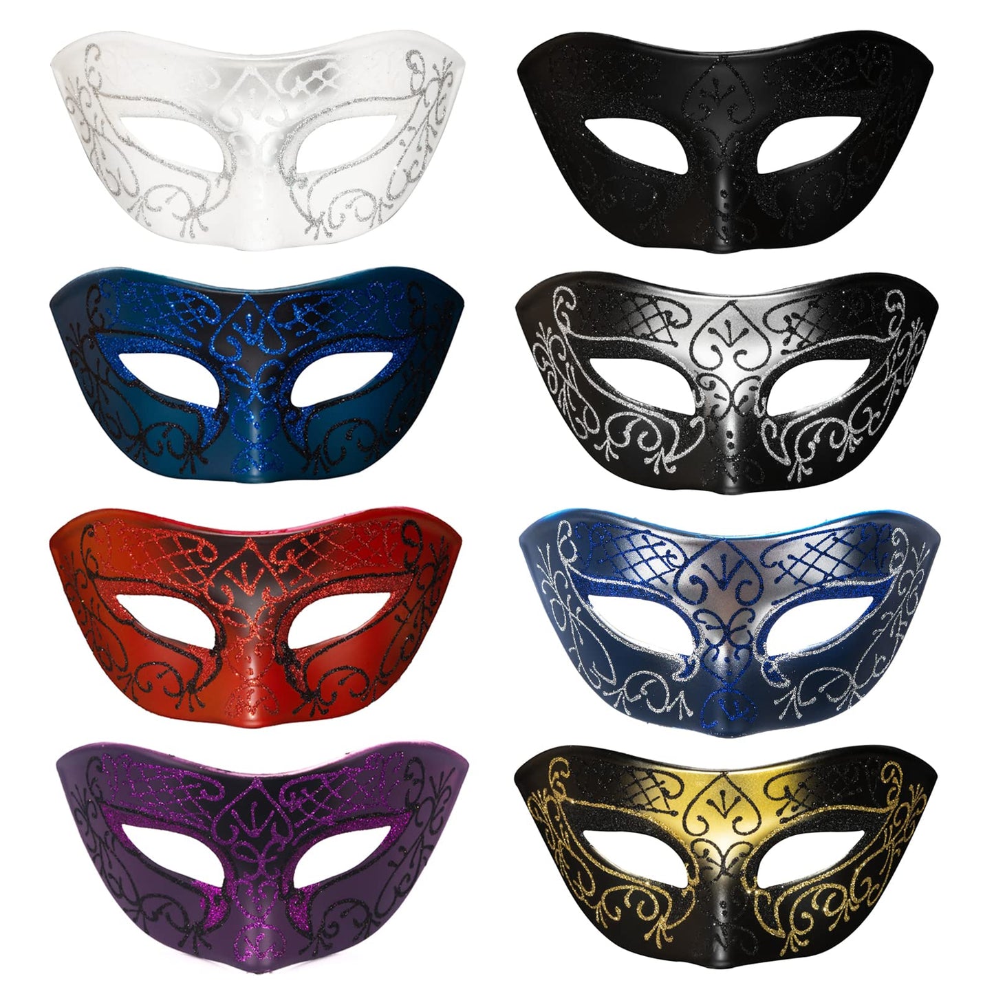 Seglorwy Masquerade Mask for Men Vintage Venetian Mardi Gras Halloween Christmas Party Masks (Blue Silver)