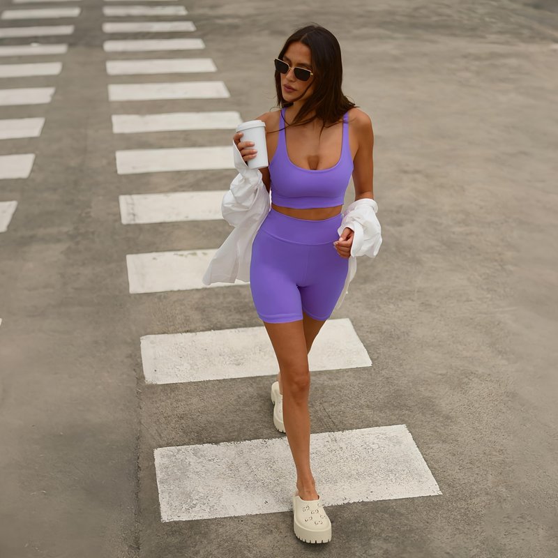 FULLSOFT High Waisted Biker Shorts for Women-5" Tummy Control Fitness Athletic Workout Running Yoga Gym Work Out Sports Shorts Summer Holiday Valentine Easter Gifts (Purple 2X-Large-3X-Large)