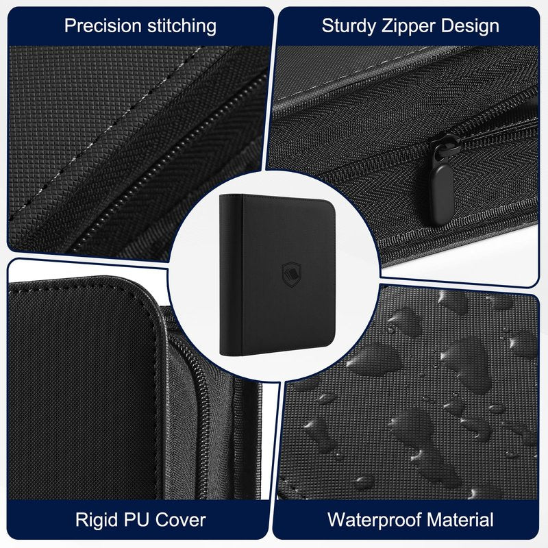Top Loader Binder, Holds 288 Toploaders, 288 Toploader and 288 Card Sleeves INCLUDED, 9-Pocket Top Loader Binder for 3" x 4" Rigid Toploaders, Double-Sided Card Binder for TCG, Sport Cards