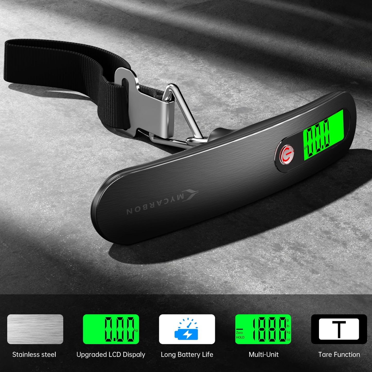 Luggage Scale Digital Scale High Precision Hanging Scale 110 lb/ 50KG with Backlit Ultra Portable Scale Stainless Steel Digital Travel Scale for Luggage,Perfect for Home Use and Gifts