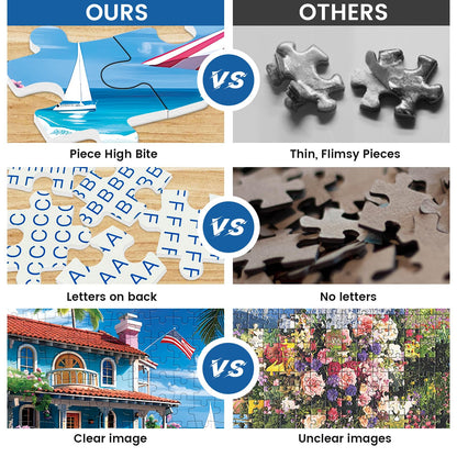 300 Pieces Puzzle for Adults | Beach House Puzzle | Recycled Cardboard Large Piece Jigsaw Puzzles 300 Pieces | Challenging Game Home Decor Birthday Party Gift Toy for Adults Kids Seniors 20.5*15 inch