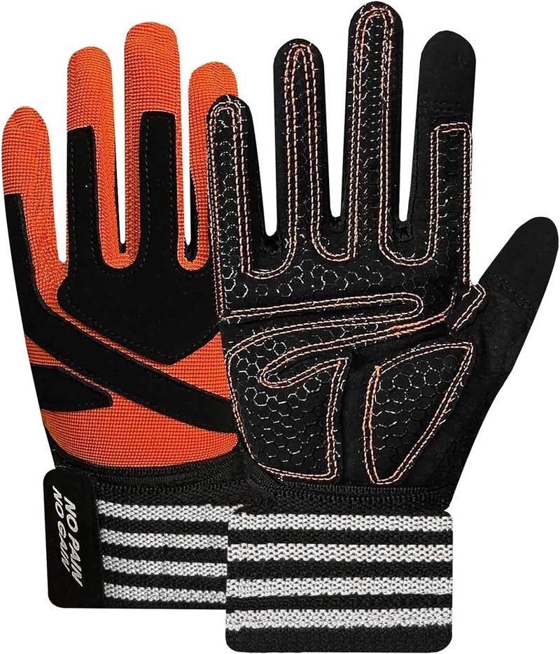 Weightlifting Workout Gloves with Wrist Support - Half & Full Finger Design for Men | Padded Grip for Gym Fitness