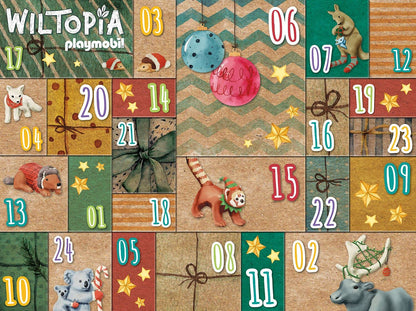 Playmobil Wiltopia 71006 DIY Advent Calendar - Animal Trip Around the World, Includes 23 Animal Toys from Around the World, Sustainable Toy for Children Ages 4+