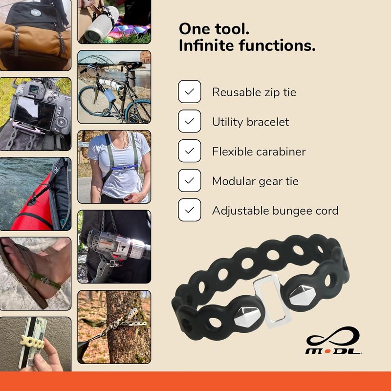 MODL Infinity Tool™ 2.0 Modular Straps - Versatile Multi-Tool Gear Strap for Outdoor Adventure | 4-Pack