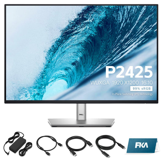Dell Pro 24 Plus P2425 Monitor - 24.07 Inch, WUXGA 1920 x1200, 16:10 Monitor, Computer Monitor Screen with DisplayPort, Type-C, and USB-C Cables - 1 Pack (New)