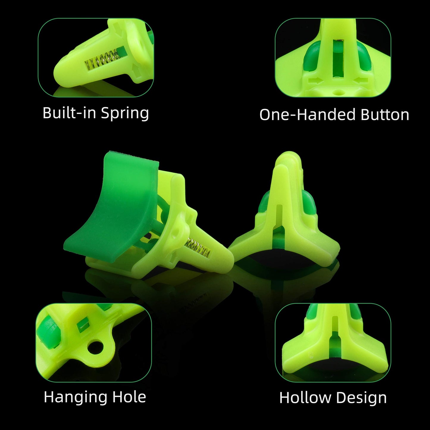 RUNCL Treble Hooks Covers Fishing Hooks Protector Treble Hook Safety Cap Hook Bonnets for Fishing Lures - Spring Design, Hollow Construction, Tangles Free, Fishing Hook Caps (Medium, 40pcs)