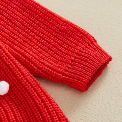 FYBITBO Baby Christmas Sweater Newborn Infant Girl boy Knit Sweater Romper Pullover Sweatshirt Onesie Fall Winter Clothes (Red Holly Jolly,0-3 Months)