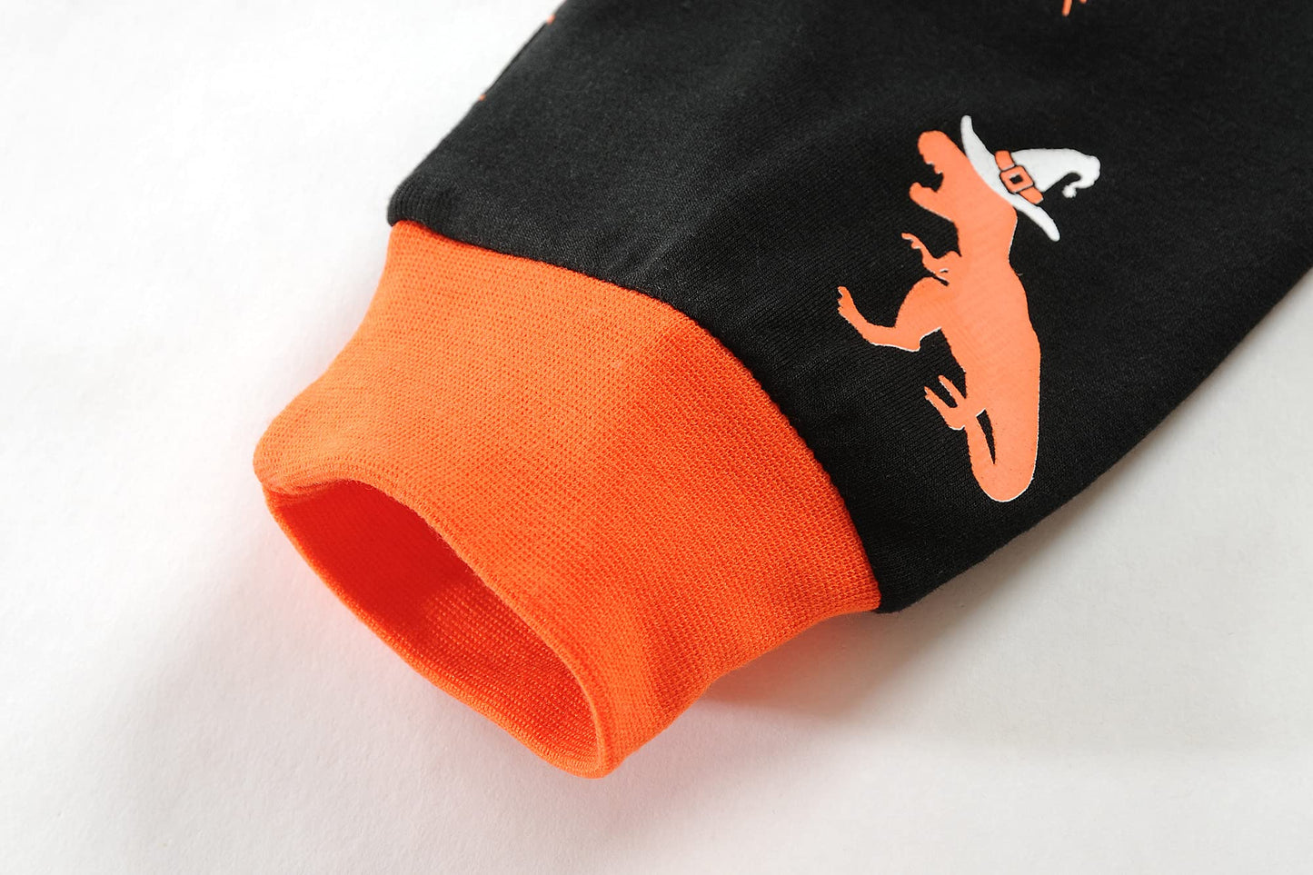 Boys Pajamas Halloween Shirt & Pants Pjs Glow in the Dark Dinosaur with Cobweb Kids Jammies 6t 7t