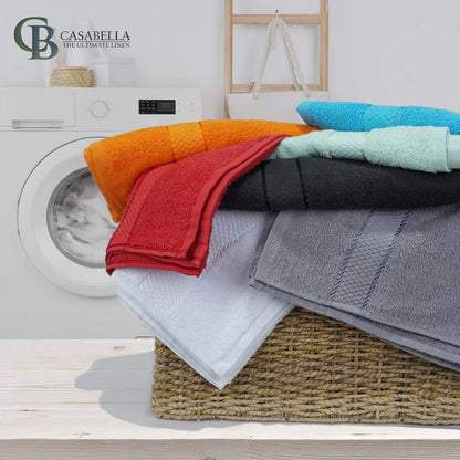 Casabella Pack of 2 Large Jumbo Bath Sheets 100% Egyptian Combed Cotton Big Beautiful Towels_Black_2pcs