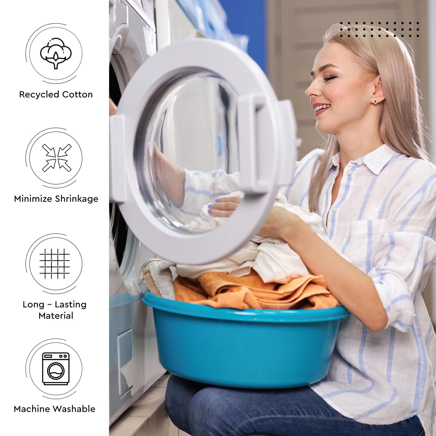 Encasa Ribbed Table Placemats (Set of 6) - Ladder Yellow | 46x32 cm | Over 20 Modern Colors & Woven Designs - Washable Cloth Place Mats