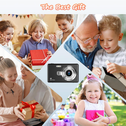 Digital Camera 1080P FHD 44MP with 2.4" LCD Screen,16X Digital Zoom, Compact Portable Vlogging Camera with 32gb SD Card for Kids Teen Students Beginner (Black)