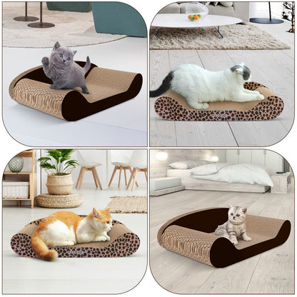 HALOVIE Large Size Cat Scratcher Bed, 20 Inch Cat Scratch Pad Cardboard Sofa Kitten Scratching Board Lounge Couch for Indoor Cats