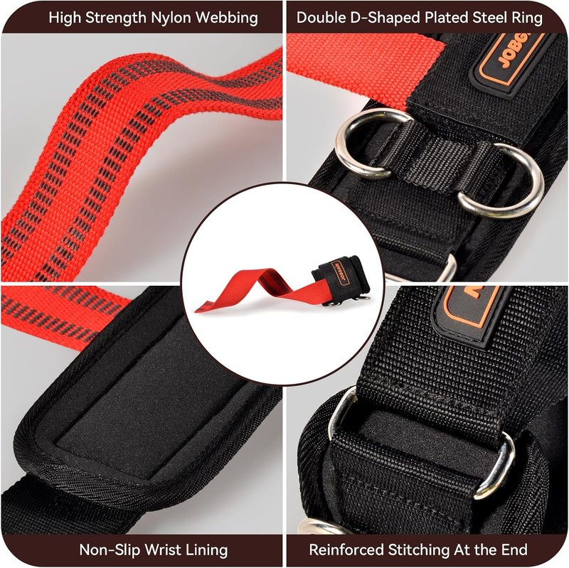 Weight Lifting Straps - Neoprene Padded D-Ring Wrist Support for Cable Machine Workouts | Non-Slip Design for Men & Women