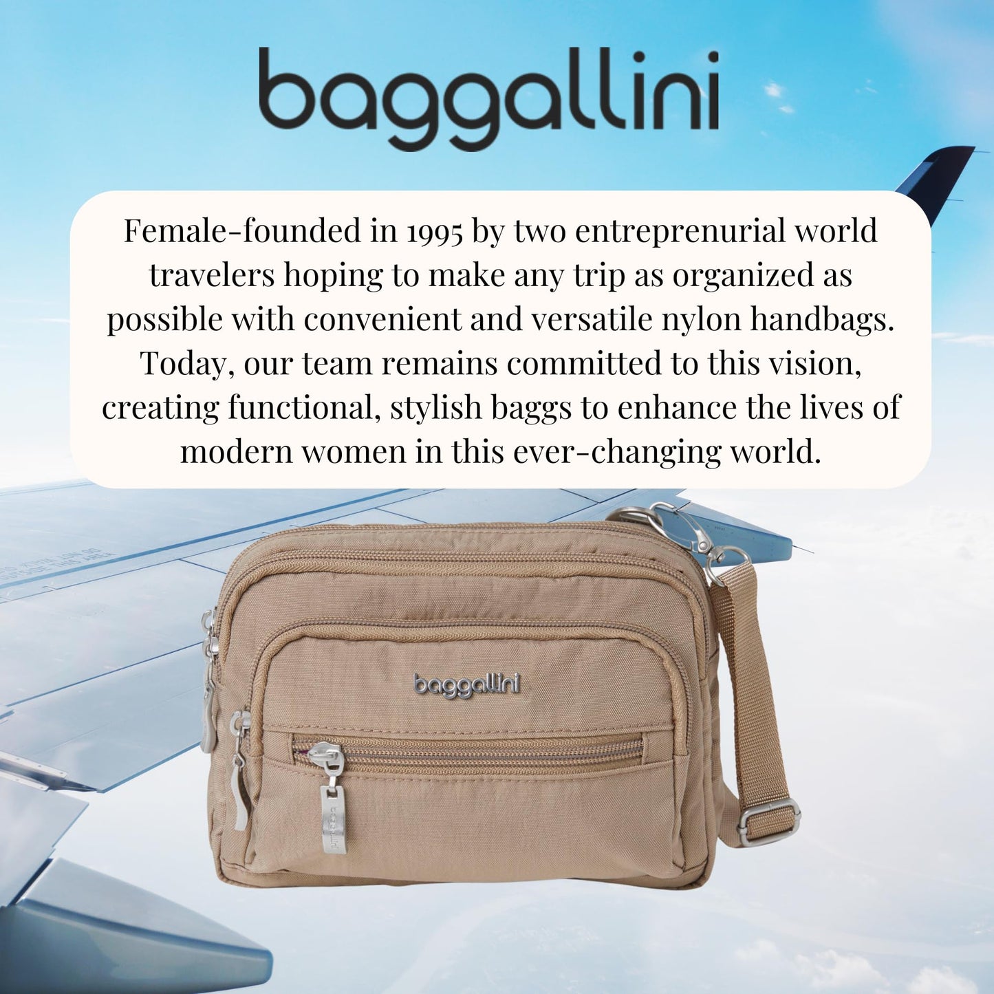 Baggallini Womens Triple Zip bagg