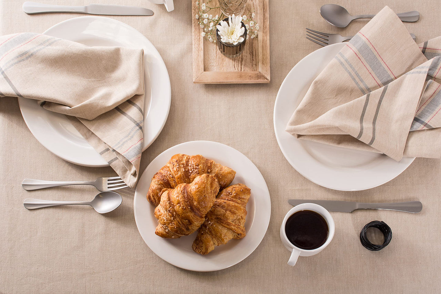 DII 100% Cotton, Machine Washable, Everyday French Stripe Kitchen Tablecloth for Dinner Parties, Summer & Outdoor Picnics - 70" Round Seats 4 to 6 People, Gray