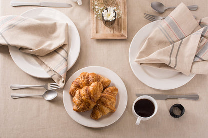 DII 100% Cotton, Machine Washable, Everyday French Stripe Kitchen Tablecloth for Dinner Parties, Summer & Outdoor Picnics - 70" Round Seats 4 to 6 People, Gray