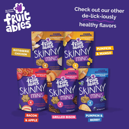 Fruitables Skinny Mini Dog Treats, Healthy Pumpkin Treat for Dogs, Low Calorie & Delicious, Puppy Training, No Wheat, Corn or Soy, Made in the USA, Pumpkin and Berry Flavor, 5oz
