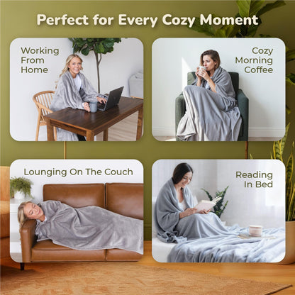 Super Blanky Wearable Blankets for Women, Adult Wearable Blanket Men, Valentine's Day Gifts for Her, Comfy Girlfriend Gift Top Christmas Gifts for Women, Wife Birthday Gift Ideas, Light Gray Blanket