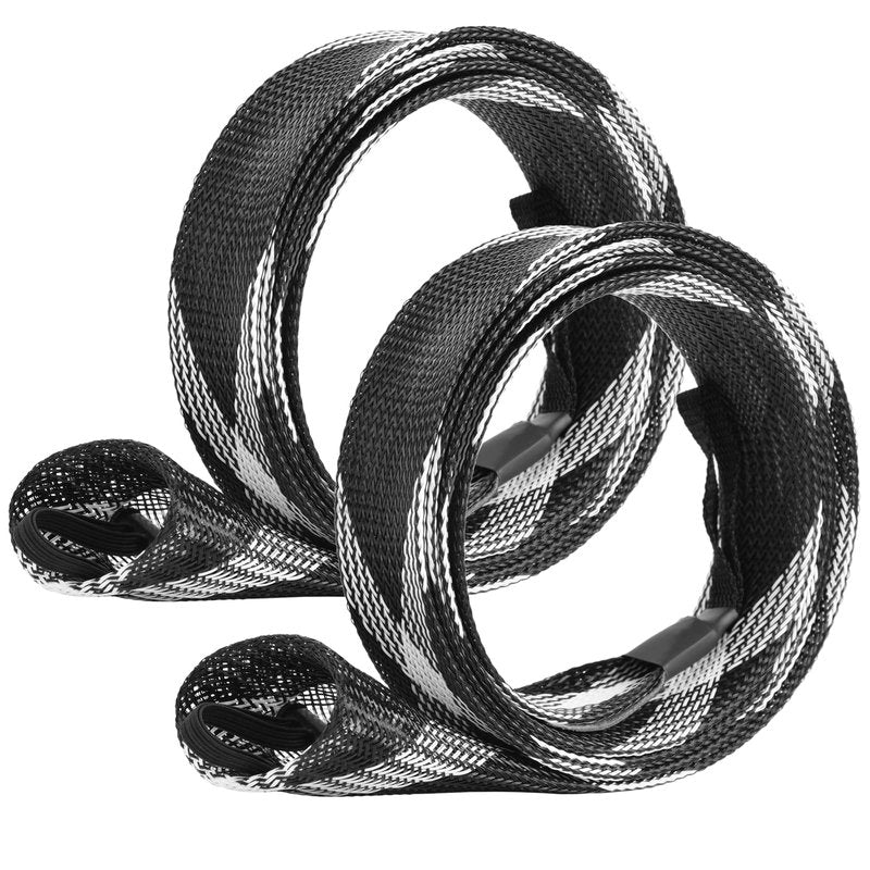 SF Standard Casting Fishing Rod Sock Fishing Rod Sleeve Rod Cover Braided Mesh Rod Protector Pole Gloves Fishing Tools White-Black-2PCS Fit Casting Rod 6-1/2FT to 7-1/2FT