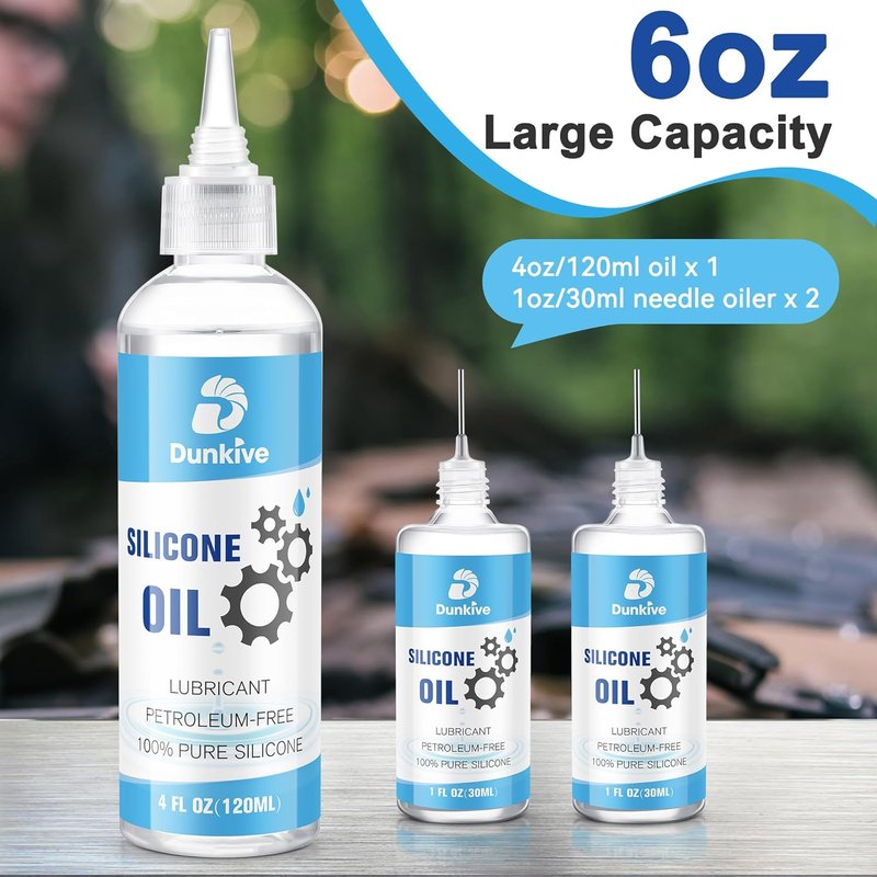 Airsoft Oil - Pure Silicone Lubricant with Needle Oiler | 6 oz Chamber Lube for Airgun Maintenance