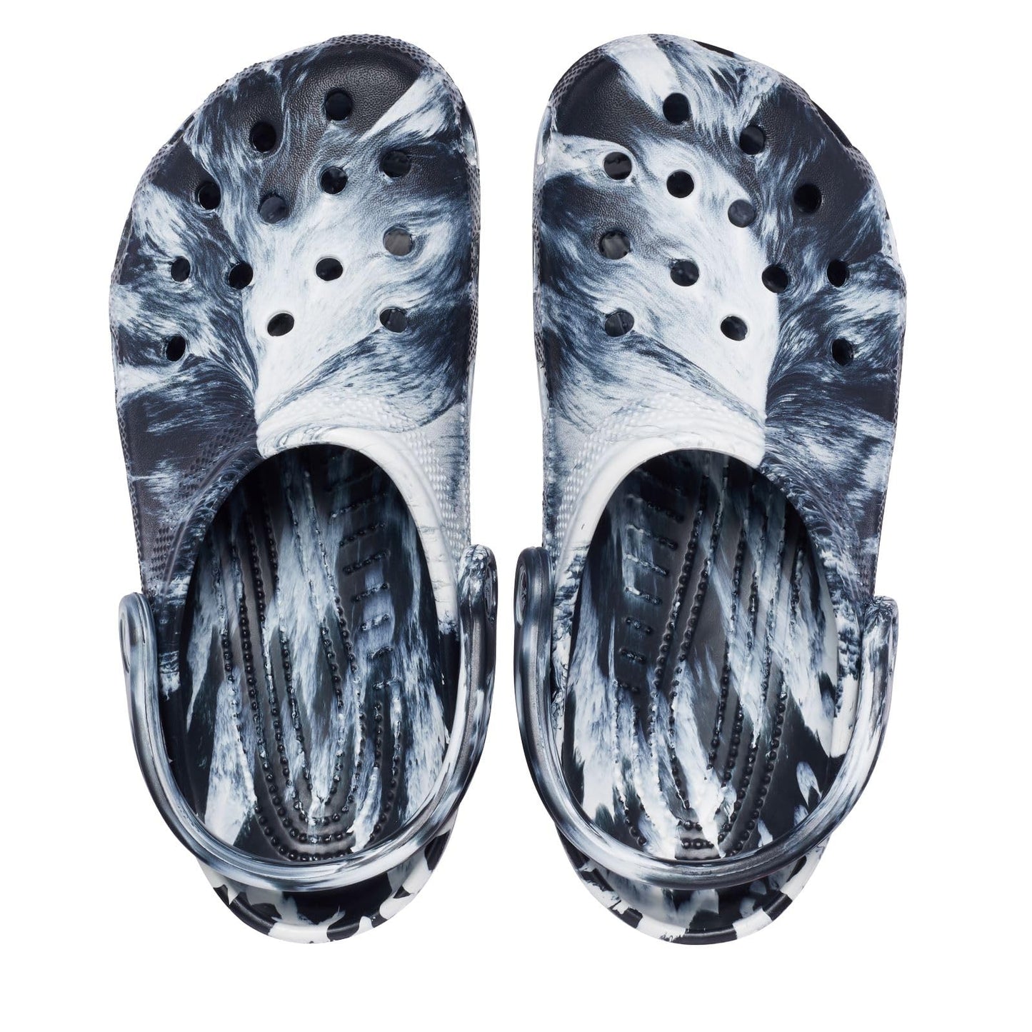 Crocs Unisex Classic Marbled Clog, White/Black, 5 UK