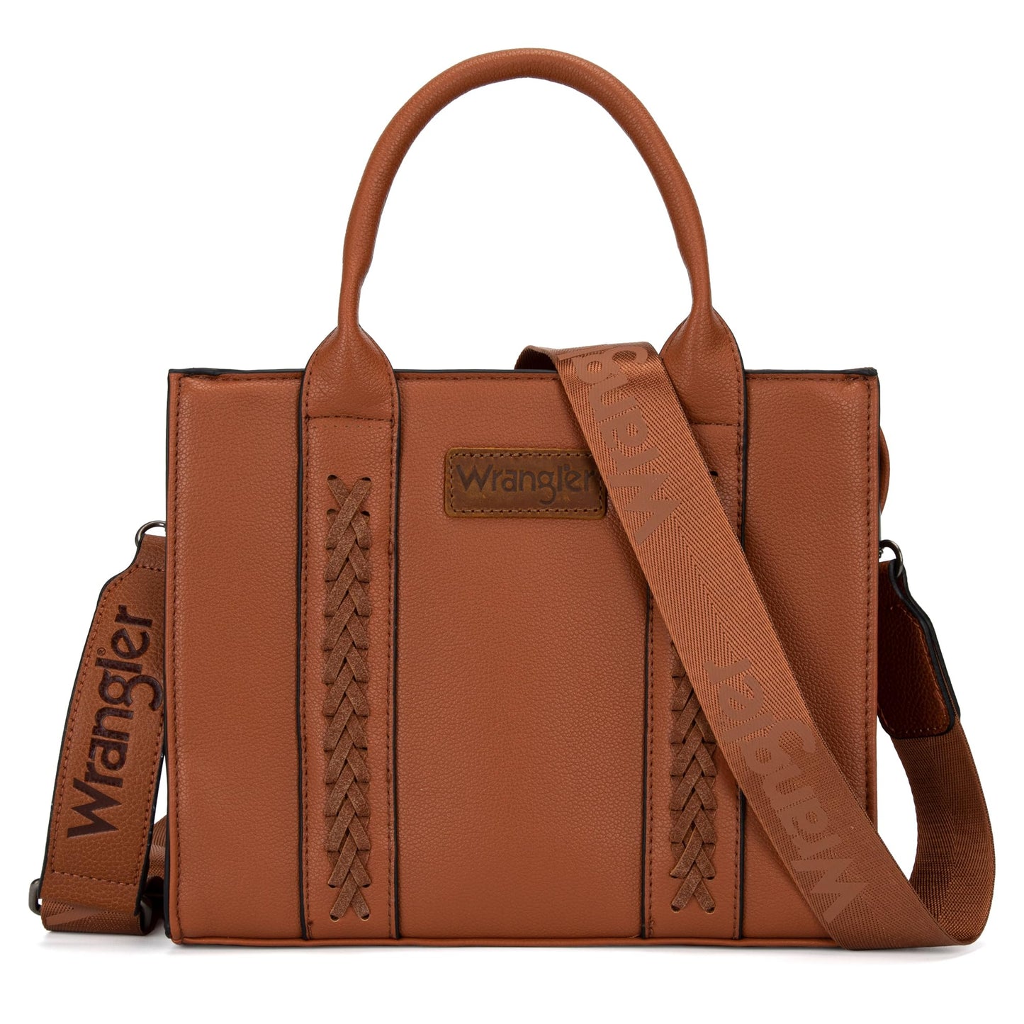 Wrangler Tote Bags for Women Top-handle Handbags and Purse for Women with Adjustable Strap, A Classic Brown, M