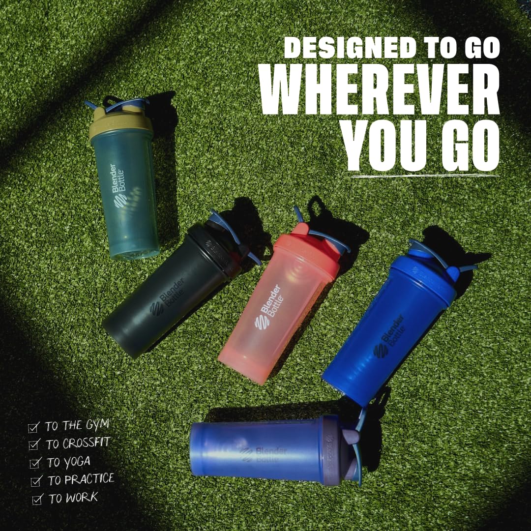 BlenderBottle Classic V2 Shaker Bottle Perfect for Protein Shakes and Pre Workout, 20-Ounce, Clear/Black