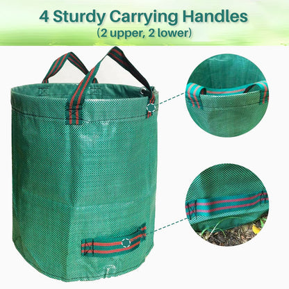 Singwow Heavy Duty Garden Bags - 500L x 2 Reusable Sacks with Handles, Ideal for Collecting Waste, Leaves and Grass