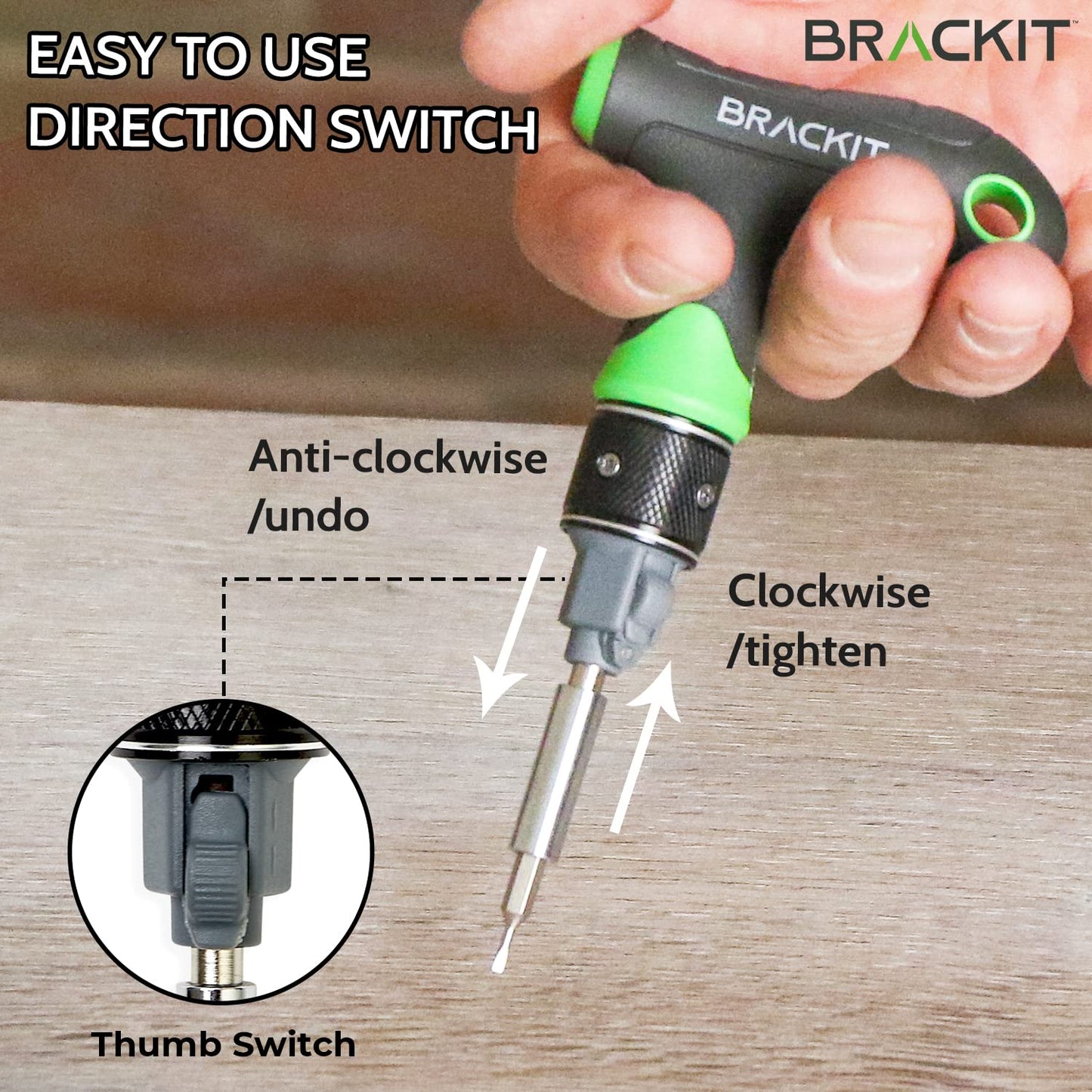 Brackit Dual Drive Ratchet T Handle Screwdriver and Bit Set – 22 Piece Precision Kit – 2 x Faster Than Regular Ones – Perfect Tool for Intricate Jobs