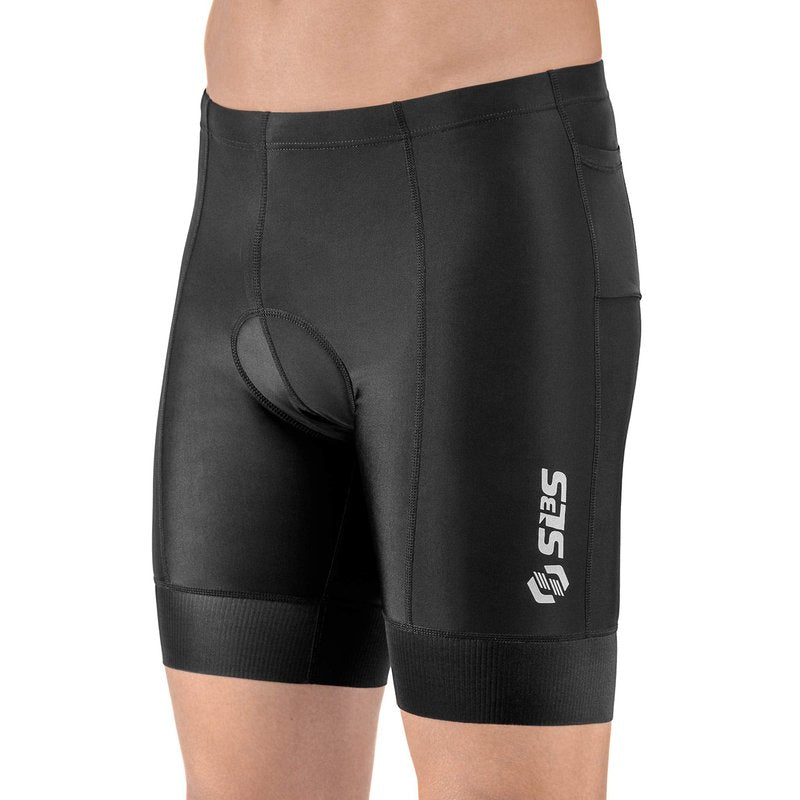 SLS3 Triathlon Shorts Mens – Tri Shorts Mens – 2 Pockets FRT – Designed by Athletes for Racing (Midnight Black, Small)