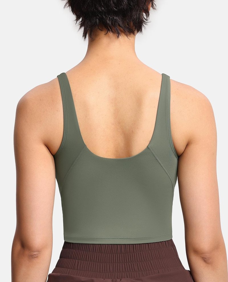 Womens' Longline Wirefree Padded Sports Bra - Medium Support for Active Lifestyle