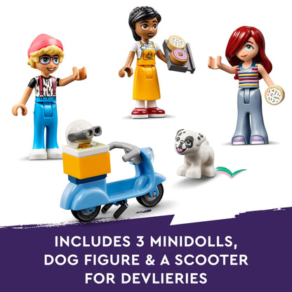LEGO Friends Heartlake City Café Toy for Kids, Bakery Building Set, Birthday Gift Idea for 6 Plus Year Old Girls and Boys, with 3 Mini-Dolls and a Dog Figure 42618