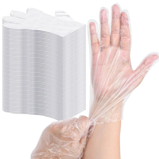 BYMORE 1200 Pcs Disposable Plastic Gloves Bulk, Clear Food Handling Service Gloves for Kitchen Food Prep Food Service Food Handling Cooking Cleaning, One Size Fits Most