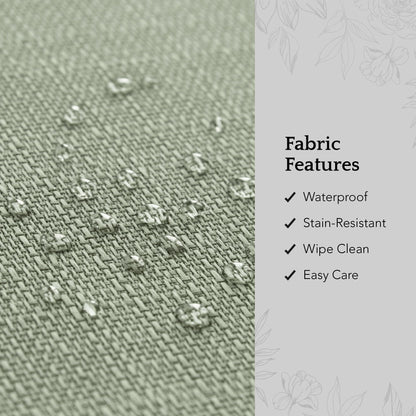 Elrene Home Fashions Laurel Solid Texture Water and Stain Resistant Tablecloth, 70" Round, Sage