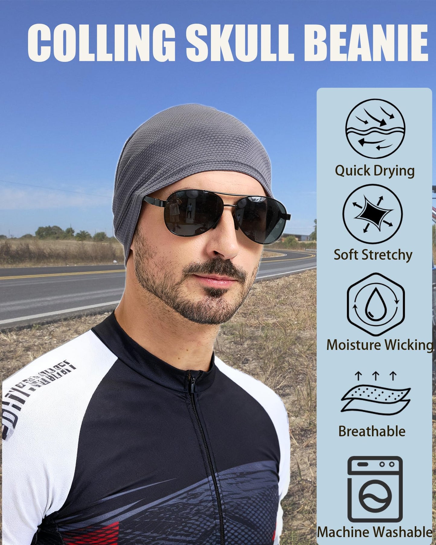 choshion Cooling Skull Caps for Men Women-Thin Breathable Mesh Beanie for Running Skull Cap for Cycling Gym & Outdoor Sports