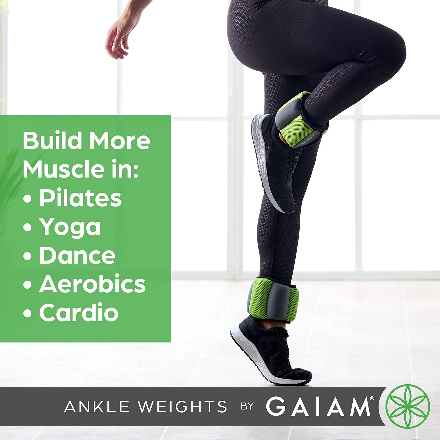Gaiam Wrist and Ankle Weights, Wearable Bracelet to Strengthen, Tone & Sculpt, Adjustable Ankle Weights for Women & Men for Yoga, Dance, Pilates, Barre, Cardio, Home & Gym Use