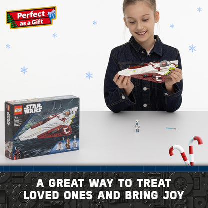 LEGO Star Wars Obi-Wan Kenobi’s Jedi Starfighter, Buildable Toy for 7 Plus Year Old Boys & Girls, with Taun We Minifigure, Droid Figure and Lightsaber, Attack of the Clones Set, Gift Idea 75333