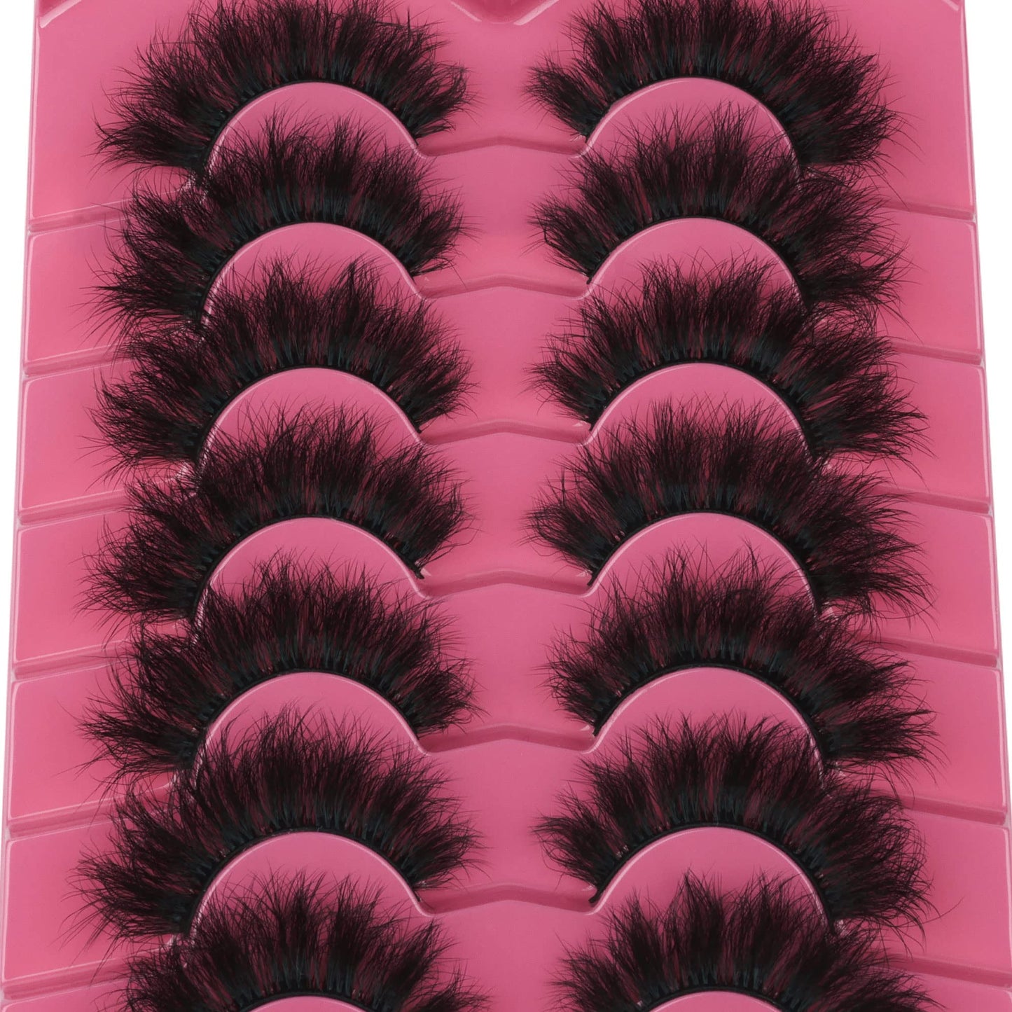 Mink Lashes 8D False Eyelashes Wispy Eye Lashes Cat-Eye Long 18 MM Dramatic FANXITON 7 Pairs Pack Volume Thick Faux Mink Lashes Multipack