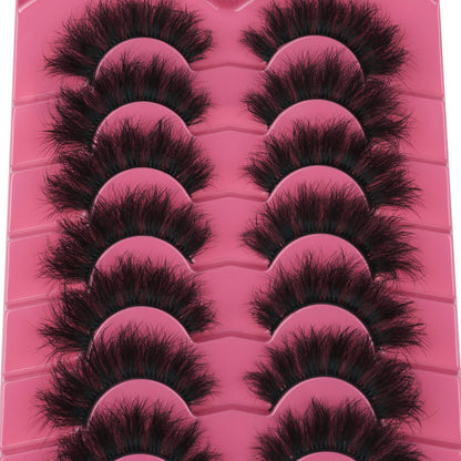 Mink Lashes 8D False Eyelashes Wispy Eye Lashes Cat-Eye Long 18 MM Dramatic FANXITON 7 Pairs Pack Volume Thick Faux Mink Lashes Multipack