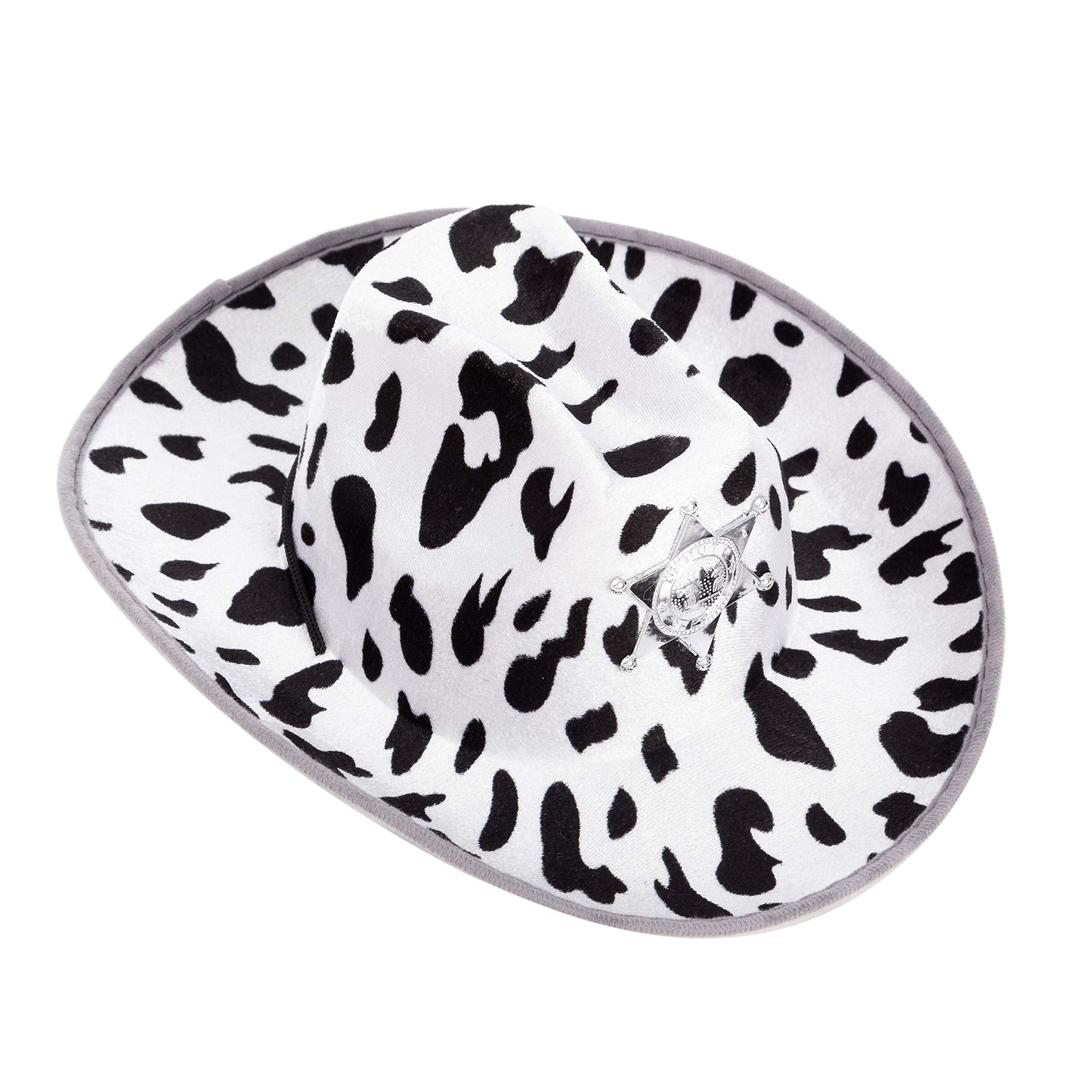 Spooktacular Creations 2 Pcs Adult Kids Felt Cow Print Cowboy Hat, Halloween Costume Accessory for Boys Girls, Cowgirl Hat for Women Wild West Themed Parties